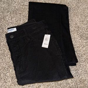 Old Navy black corduroy flare leg pants NWT